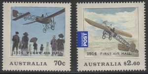 AUSTRALIA SG4190/1 2014 CENTENARY OF FIRST AIR MAIL MNH