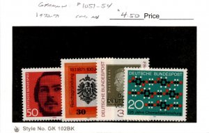 Germany, Postage Stamp, #1051-1054 Mint NH, 1970 Fredrich Engels (AC)