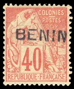 MOMEN: FRENCH COLONIES BENIN SC #11 MINT OG H SIGNED ROUMET VF LOT #66014