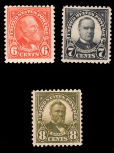 MOMEN: US STAMPS #558-560 MINT OG NH VF LOT #82985*