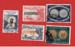 Belgian Congo  #285-289  VF used   2 sets + single    Free S/H