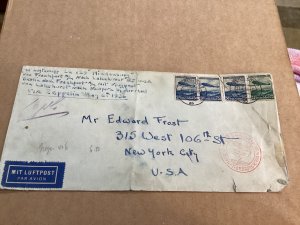 1936 Germany 1st Zeppelin LZ129 cover to North America Lakehurst E Frost NY