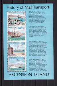 LI05 Ascension Island 1980 History of Mail Transport - Ships mint mini sheet