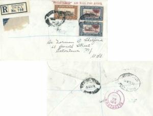 Sudan 1m Nubian Ibex (5) and 10m Hadendowa (4) 1952 Khartoum-Port Sudan T.P.O...