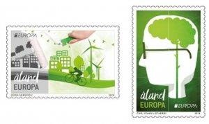 Aland Islands Åland Finland 2016 Europa CEPT Think Green set of 2 stamps MNH