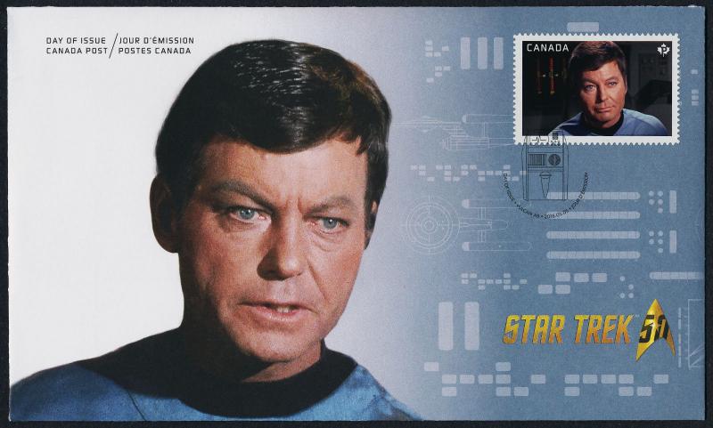 Canada 2919 on FDC - Star Trek, Dr McCoy