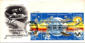 FDC 1981 SC #1919a Artcraft Cachet - Kennedy Space Ctr, Fl - Bklt Of 8 - F72057