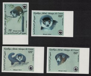 Comoro Is. WWF Mongoose Lemur 4v imperf margins 1987 MNH SC#C171-C174