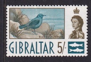 Gibraltar #158 MNH 1960 thrush  5sh