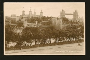 Great Britain SC#161 on PM 1926 London W1 Tower Bridge Real Photo Postcard Used