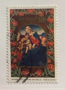 New Zealand 1982 Scott 752 used - 18c,  Christmas, 	Madonna w/ Child & 2 Angels