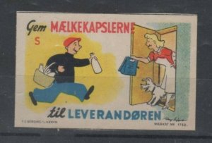 Denmark- Save Milk Containers for the Supplier Advertising Stamp - NG