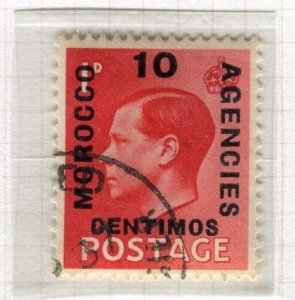 MOROCCO AGENCIES; 1936 Ed VIII surcharged issue used hinged 10c. MINOR VARIETY