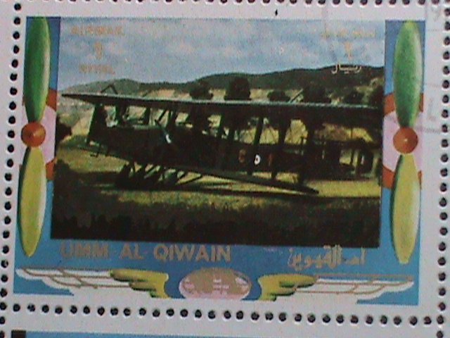 UMM AL QIWAIN STAMP -WORLD FAMOUS AIR PLANES- COMPLETE LARGE CTO SHEET VF