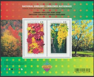 NATIONAL EMBLEMS = JOINT Issue with THAILAND = SS Canada 2003 #2001b MNH VF