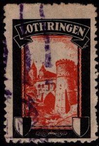 Scarce 1920's German Poster Stamp Lothringen Used