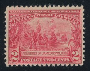 USA 329 - 2 cent Jamestown - F/VF Mint never hinged & sound