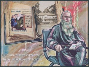 Sao Tome & Principe 2010 MNH Writers Stamps Leo Tolstoy People Literature 1v S/S