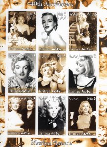Eritrea 2002 MARILYN MONROE  40th.Anniversary Sheetlet Imperforated (9) MNH