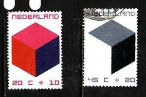 Netherlands-Sc#B467,469- id7-used semi-postal-Toy Blocks-1970-