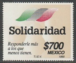 MEXICO 1656, SOLIDARITY, GOVERNMENT SOCIAL PROGRAM. MINT, NH. VF.