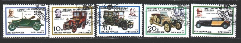 North Korea. 1986. 2713-17. Cars. USED.