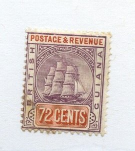 ?#146 * BRITISH GUIANA 72 cents, stains,  see scan Cat $34 Stamp