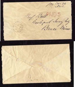 Canada-cover#14366-Stampless-single broken circle-London,CW Au 14 1868-H/S Paid
