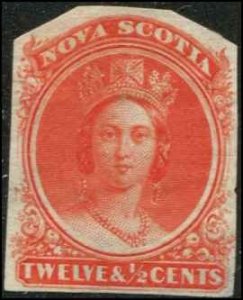 Canada - Nova Scotia Unitrade# 13TC Victoria12-1/2c Plate Proof India Paper MNG