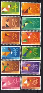 Netherlands Antilles #800-811 MNH  1997 Pacific `97 Chinese calendar