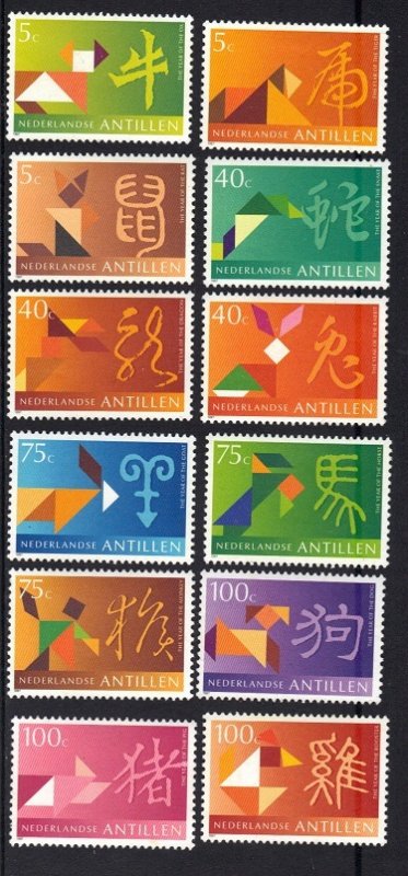 Netherlands Antilles #800-811 MNH  1997 Pacific `97 Chinese calendar