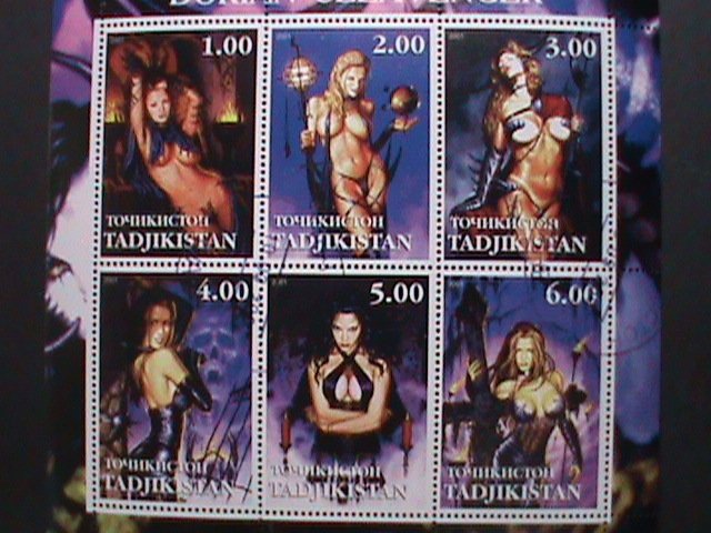 TAJIKISTAN STAMP:2001 FAMOUS NUDE PAINTING CTO-STAMP S/S SHEET-VERY FINE