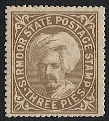 INDIAN STATES - Sirmoor 1885 Sc 3 Mint  LH VF