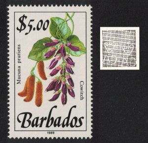 Barbados Cowitch Wild Plants $5 Ww14 Imprint '1989' 1989 MNH SG#904