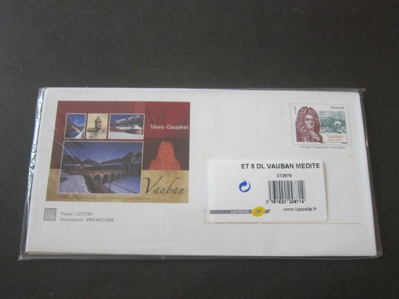 France Laposte 5 pre-paid neat cachet envelop+card pack 
