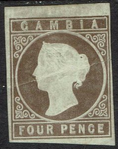 GAMBIA 1869 QV CAMEO 4D NO WMK IMPERF 