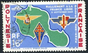 French  Polynesia 1964 Map VFU X219