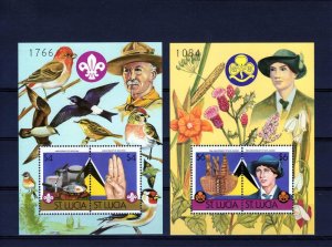 St.Lucia 1986 Sc#823/824 Scouting/Birds/Flowers 2 S/S PERFORATED MNH