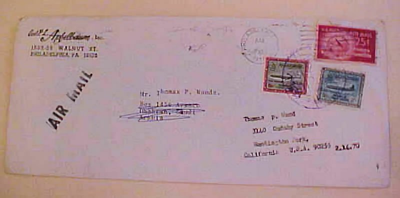 SAUDI ARABIA  MIXED COVER USA FORWARDED 1970