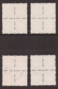 Netherlands  #B37a-B40a  used  1929 syncopated Child Welfare blocks of 4