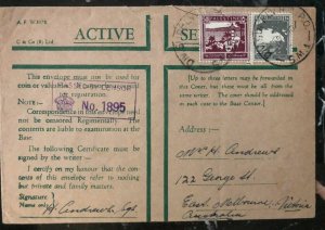 1940 Palestine Army Active Service Censored Cover to Victoria Australia