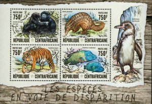 Endangered Species Stamp Gorilla Beringei Panthera Tigris S/S #6280-6283 