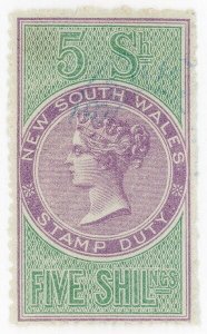 (I.B) Australia - NSW Revenue : Stamp Duty 5/- (1866)