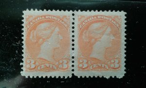 Canada #41 MNH pair pale orange e204 8322