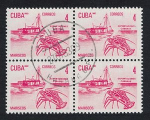 Caribic Lobster Block of 4 1982 CTO SG#2791