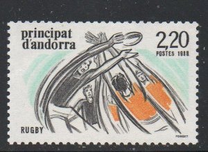 Andorra (Fr) Sc 362 1988 Rugby stamp  mint NH