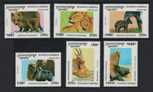 Cambodia Bear Lion Camel Seal Lion Mammals and their Young 6v 1996 MNH