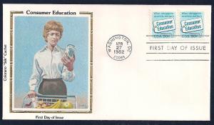 UNITED STATES FDC 20¢ Consumer Education COIL 1982 Colorano