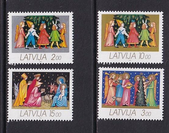 Latvia   #336-339    MNH  1992   Christmas