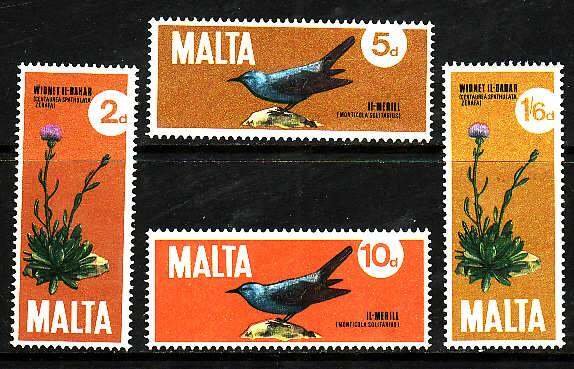 Malta-Sc#432-5- id10-unused VLH set-Birds-1971-